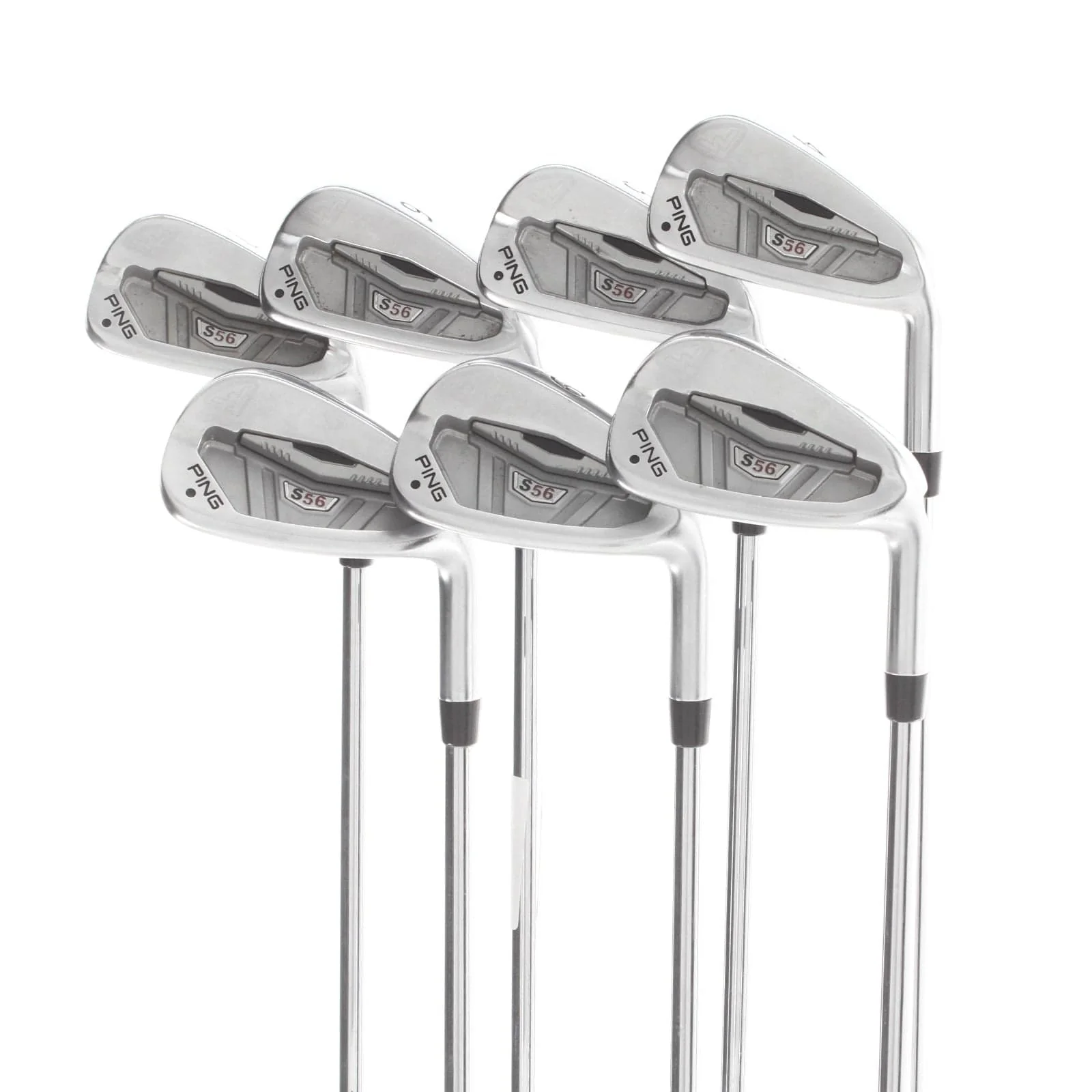 Ping S56 Steel Mens Right Hand Irons 4-PW Black Dot Stiff - Dynamic Gold