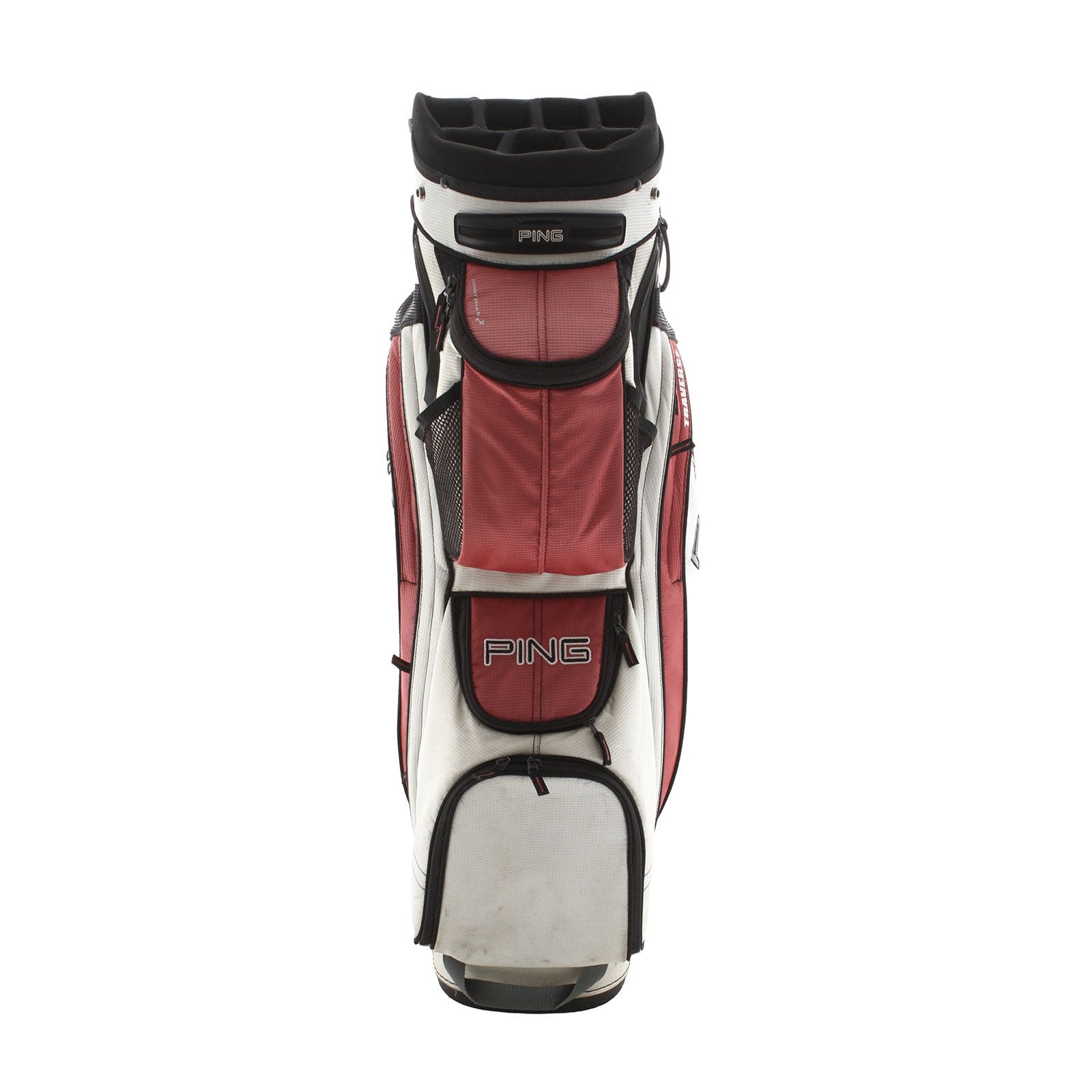 Ping Traverse Cart Bag - Cream/Black/Red - Image 4