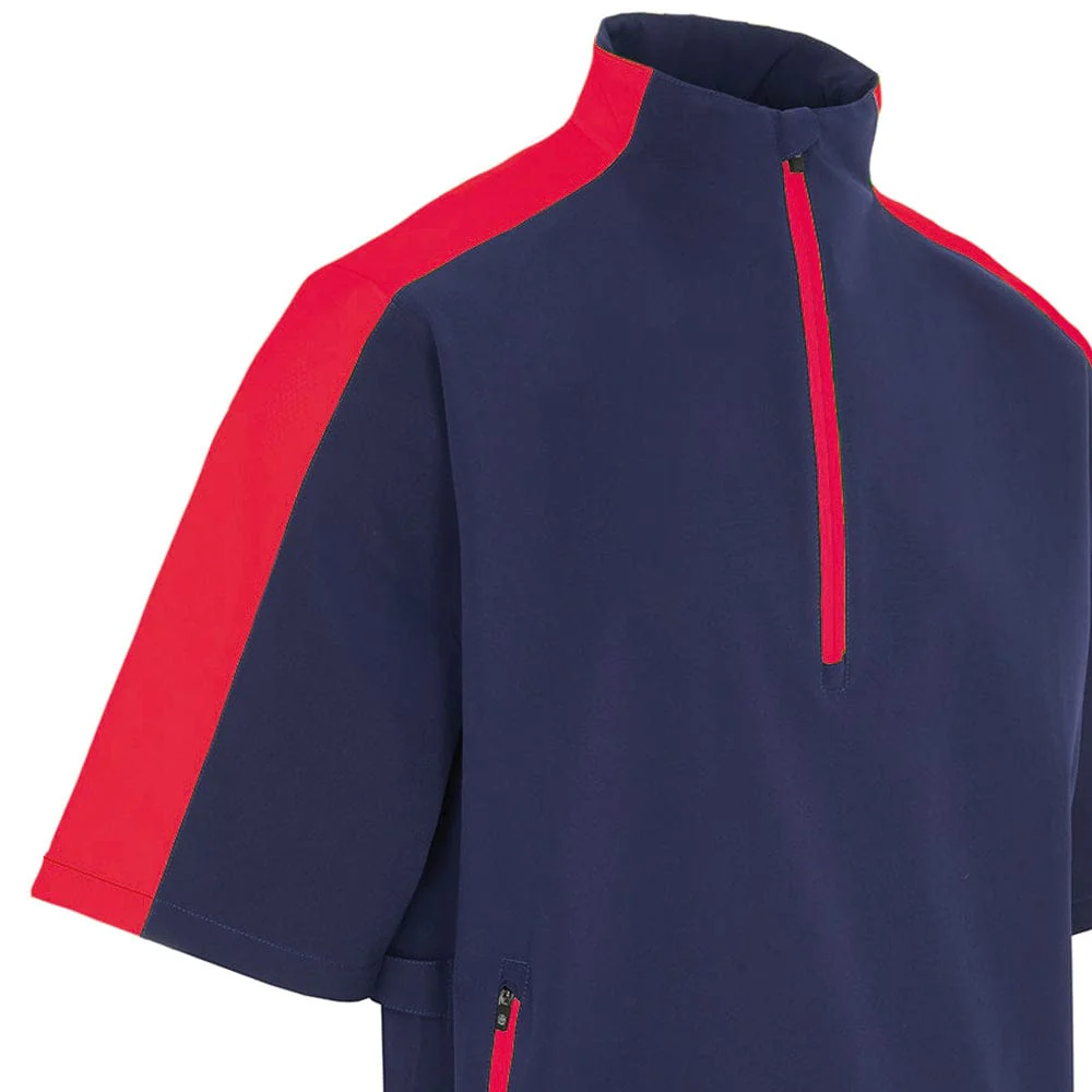 ProQuip Aqualite Pro 1/2 Sleeve Waterproof Rain Top - Navy/Red - Image 2