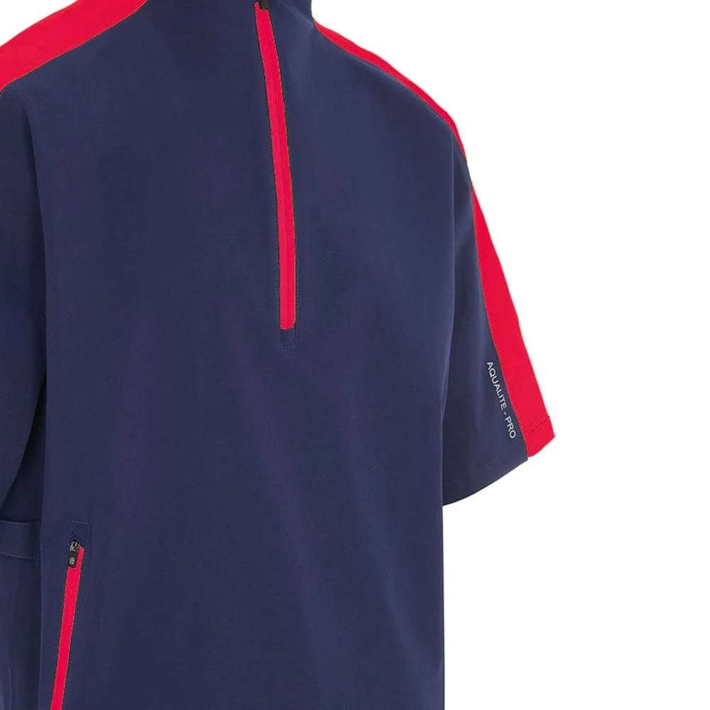 ProQuip Aqualite Pro 1/2 Sleeve Waterproof Rain Top - Navy/Red - Image 3