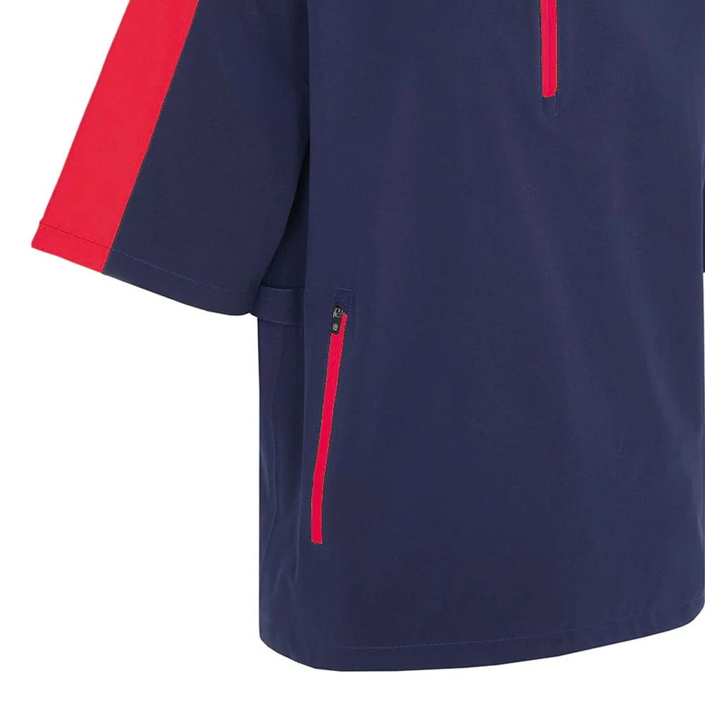 ProQuip Aqualite Pro 1/2 Sleeve Waterproof Rain Top - Navy/Red - Image 4