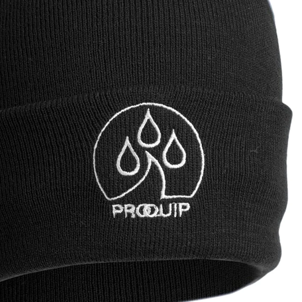 ProQuip Bobble Hat Fleece Lined - Black/White - Image 4