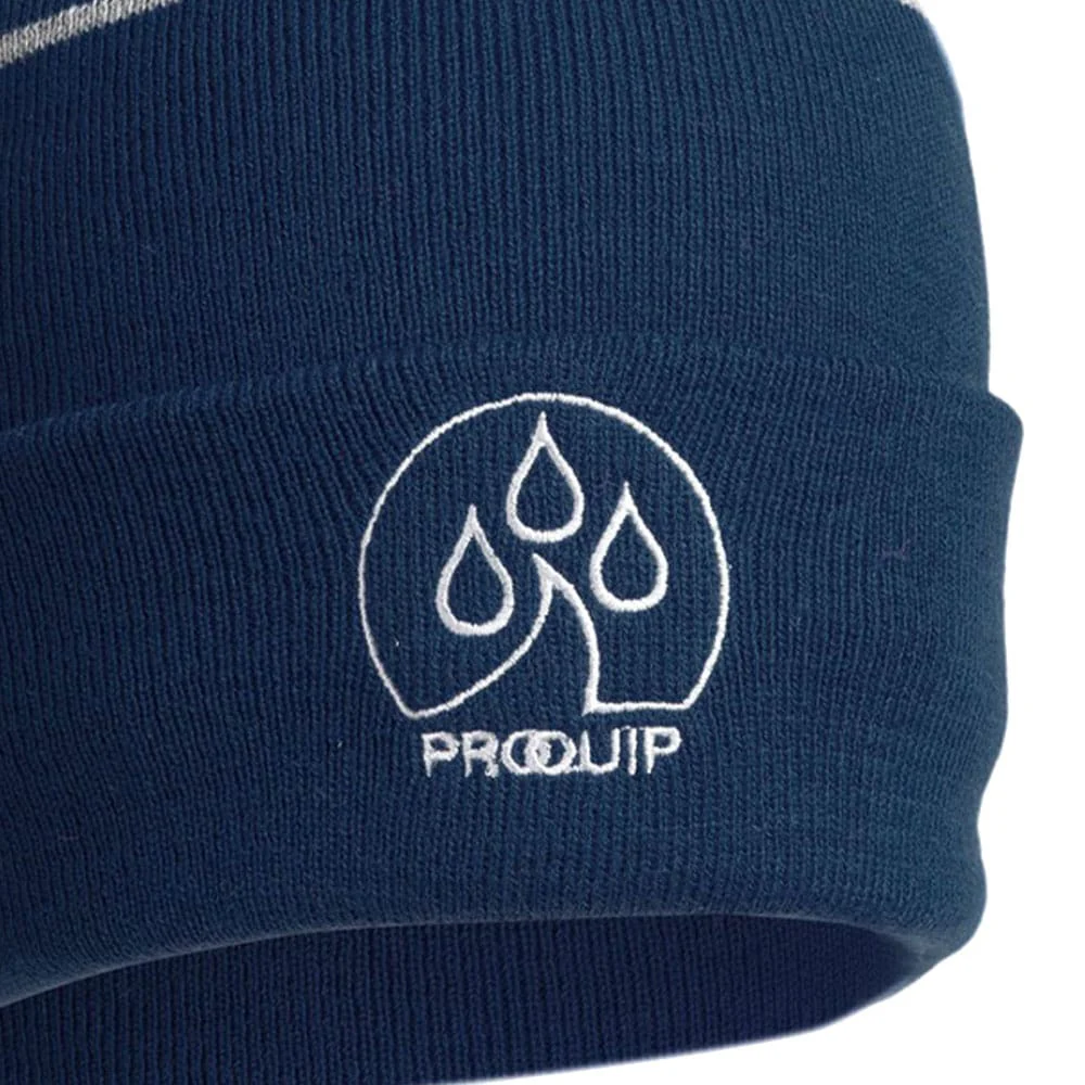 ProQuip Bobble Hat Fleece Lined - Navy/White - Image 4
