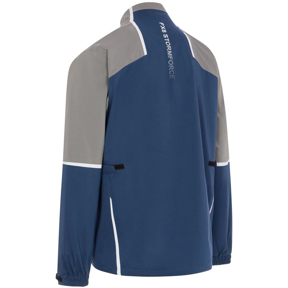 ProQuip Stormforce Pro PX8/Ultimate HTX Waterproof Suit - Blue/Grey + Black - Image 3