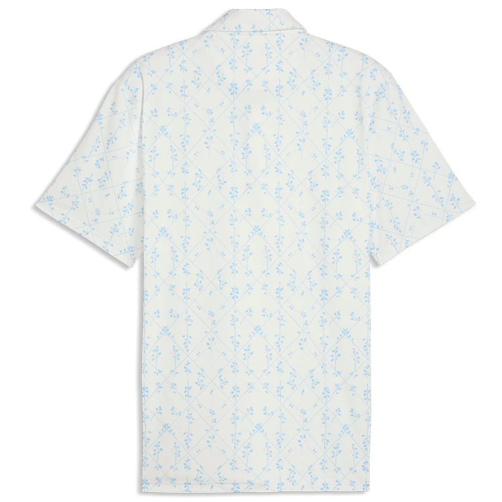 Puma Cloudspun Argyle Bloom Polo Shirt  - Warm White/Team Light Blue - Image 2