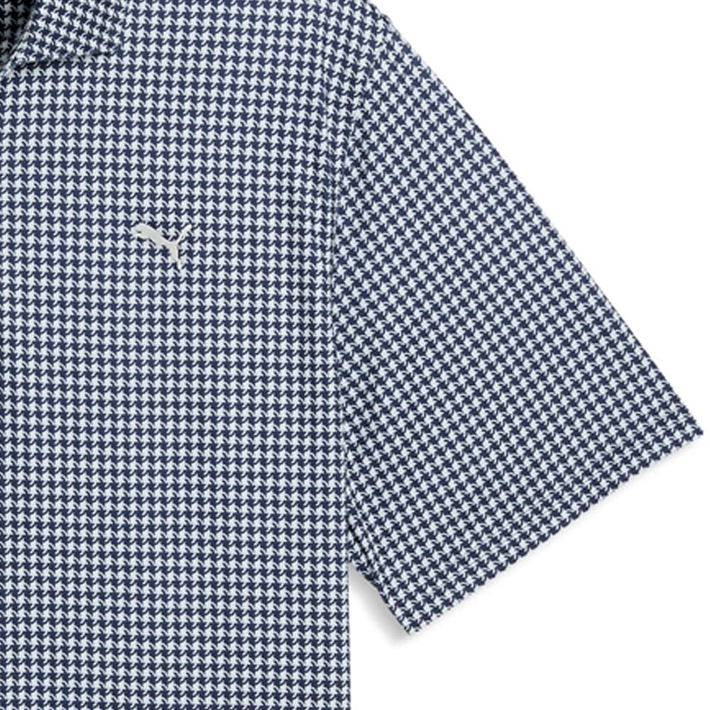 Puma Cloudspun Mono Check Polo Shirt - White Glow/Deep Navy - Image 4