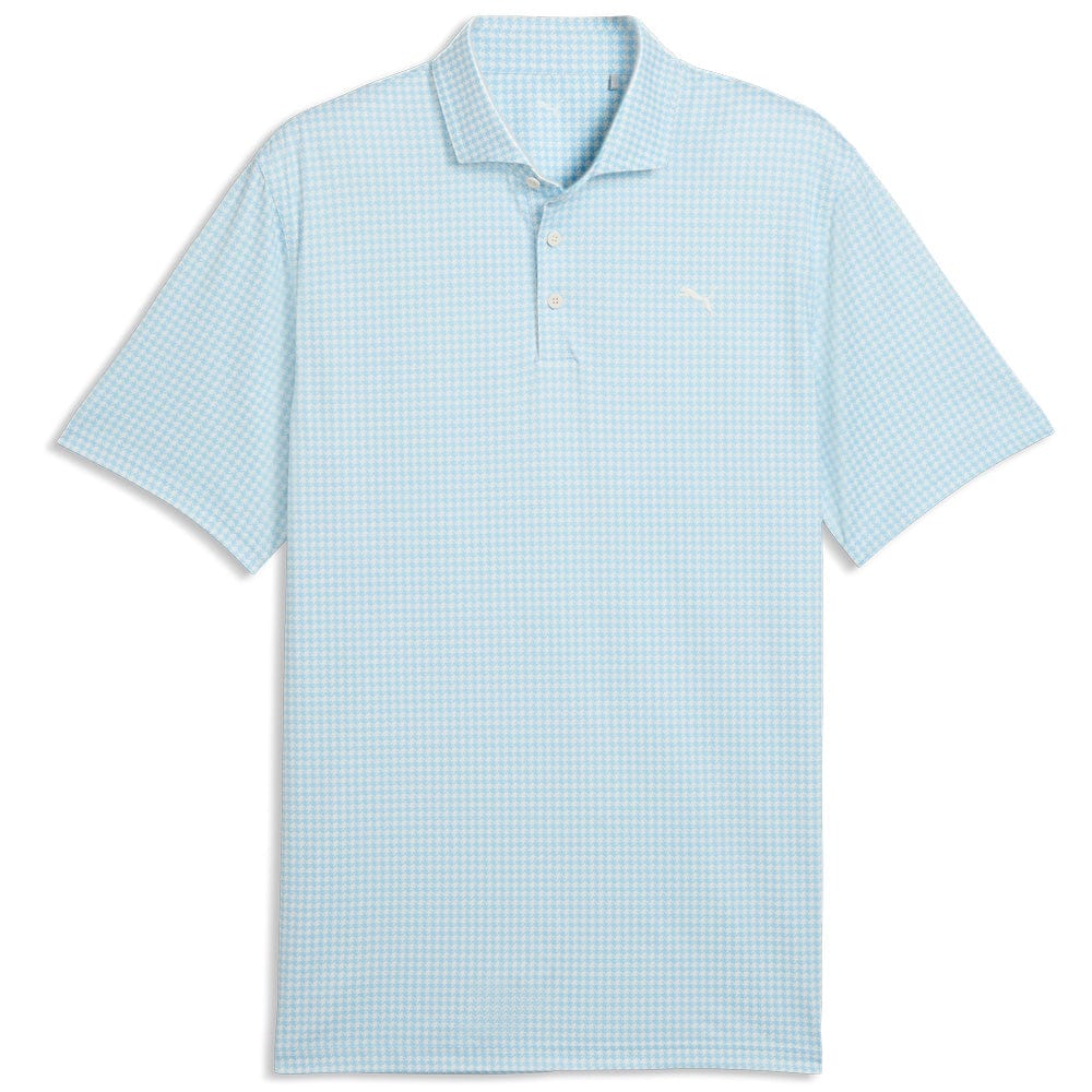 Puma Cloudspun Mono Check Polo Shirt - White Glow/Team Light Blue