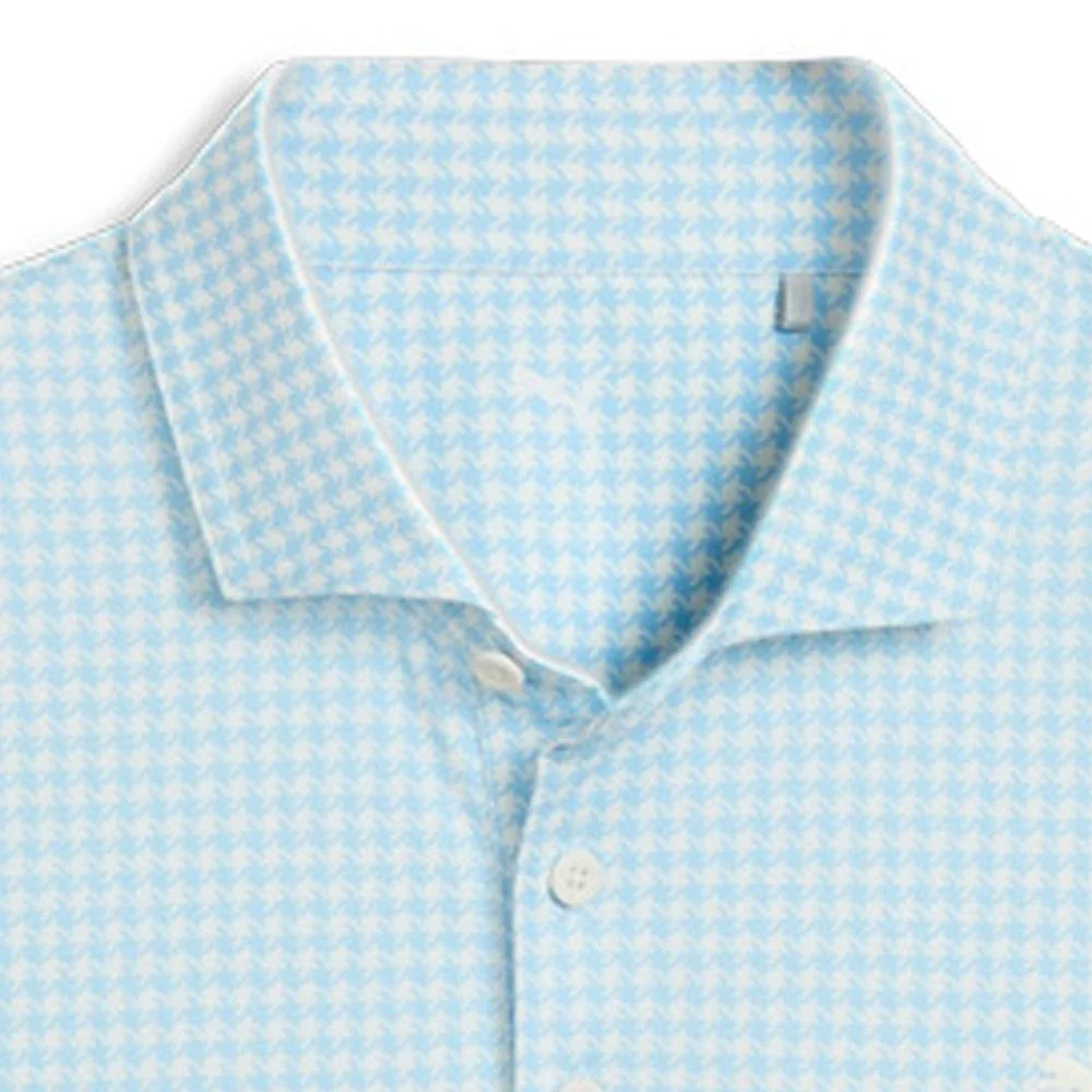 Puma Cloudspun Mono Check Polo Shirt - White Glow/Team Light Blue - Image 3