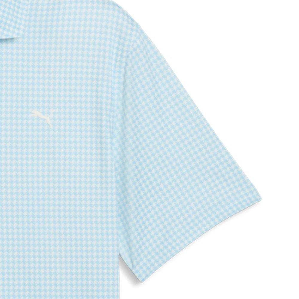 Puma Cloudspun Mono Check Polo Shirt - White Glow/Team Light Blue - Image 4