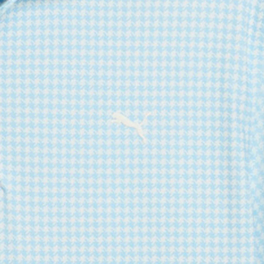 Puma Cloudspun Mono Check Polo Shirt - White Glow/Team Light Blue - Image 5