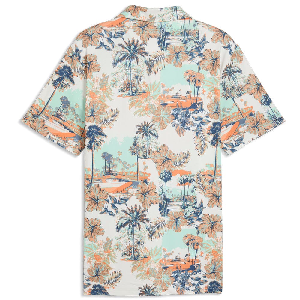 Puma Cloudspun Palm Polo Shirt - Warm White/Mint Jelly/Melon Glow - Image 2