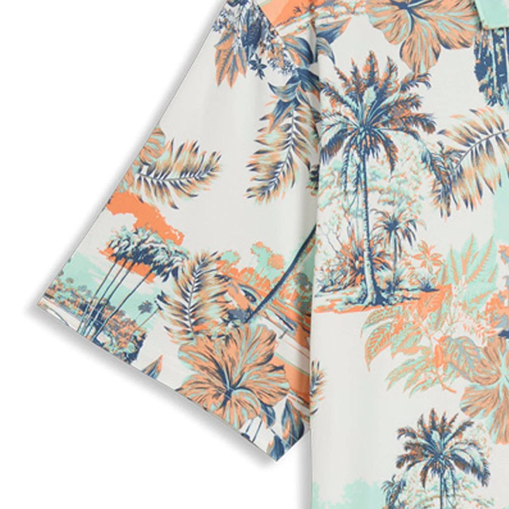 Puma Cloudspun Palm Polo Shirt - Warm White/Mint Jelly/Melon Glow - Image 4