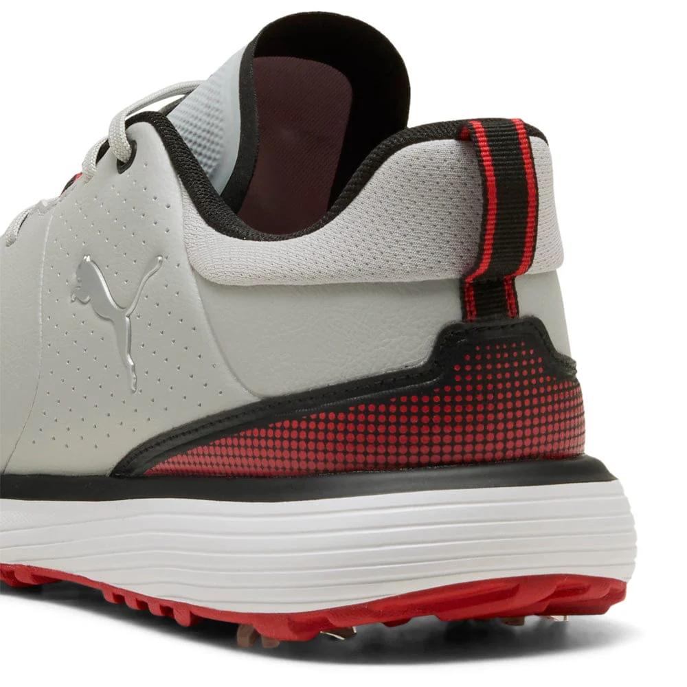 Puma Fusion Grip ST Waterproof Spiked Shoes - Ash Gray/Puma Black/Candy Apple - Image 5