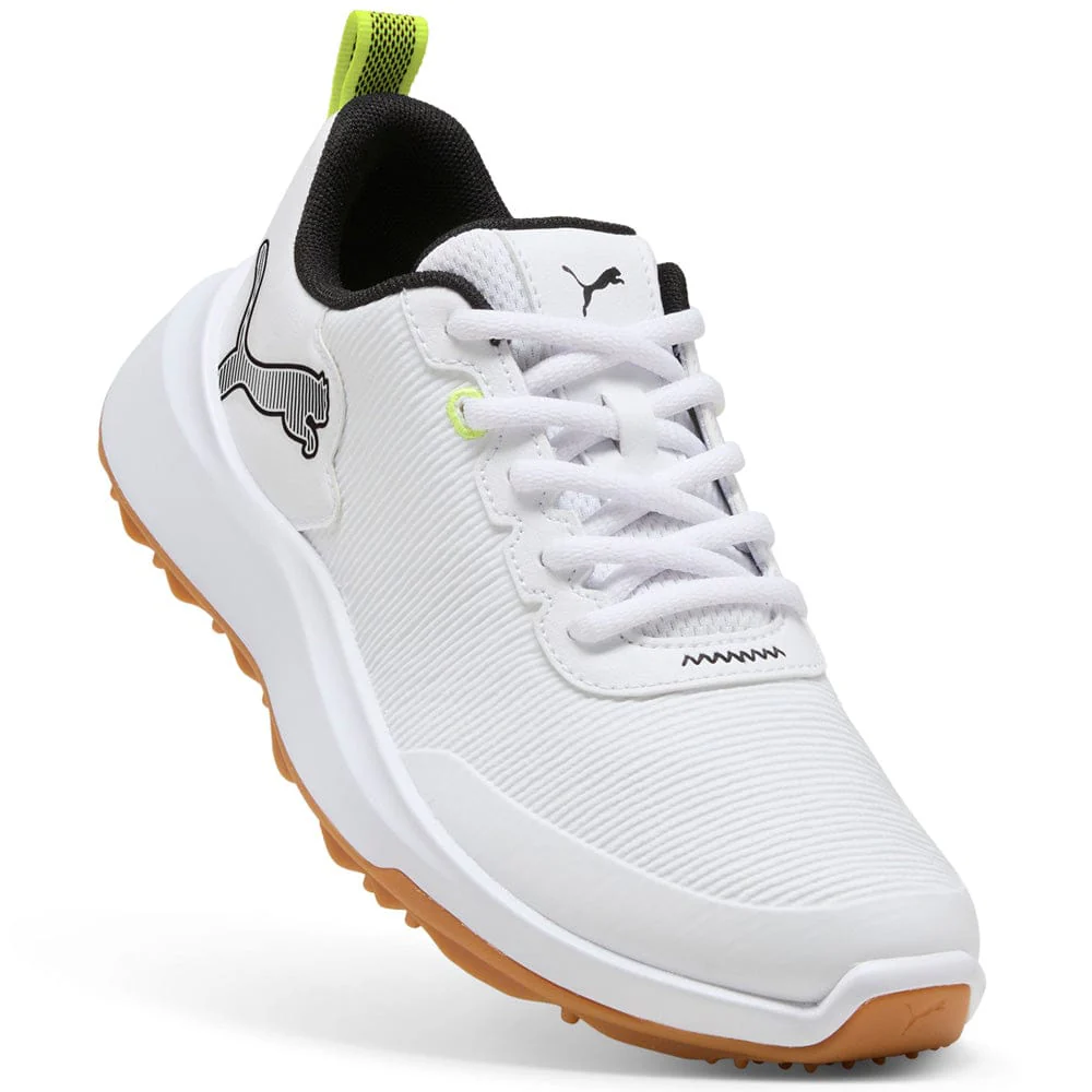 Puma Gruve Sport Junior Waterproof Spikeless Shoes - Puma White/Puma Black/Yellow Alert - Image 6