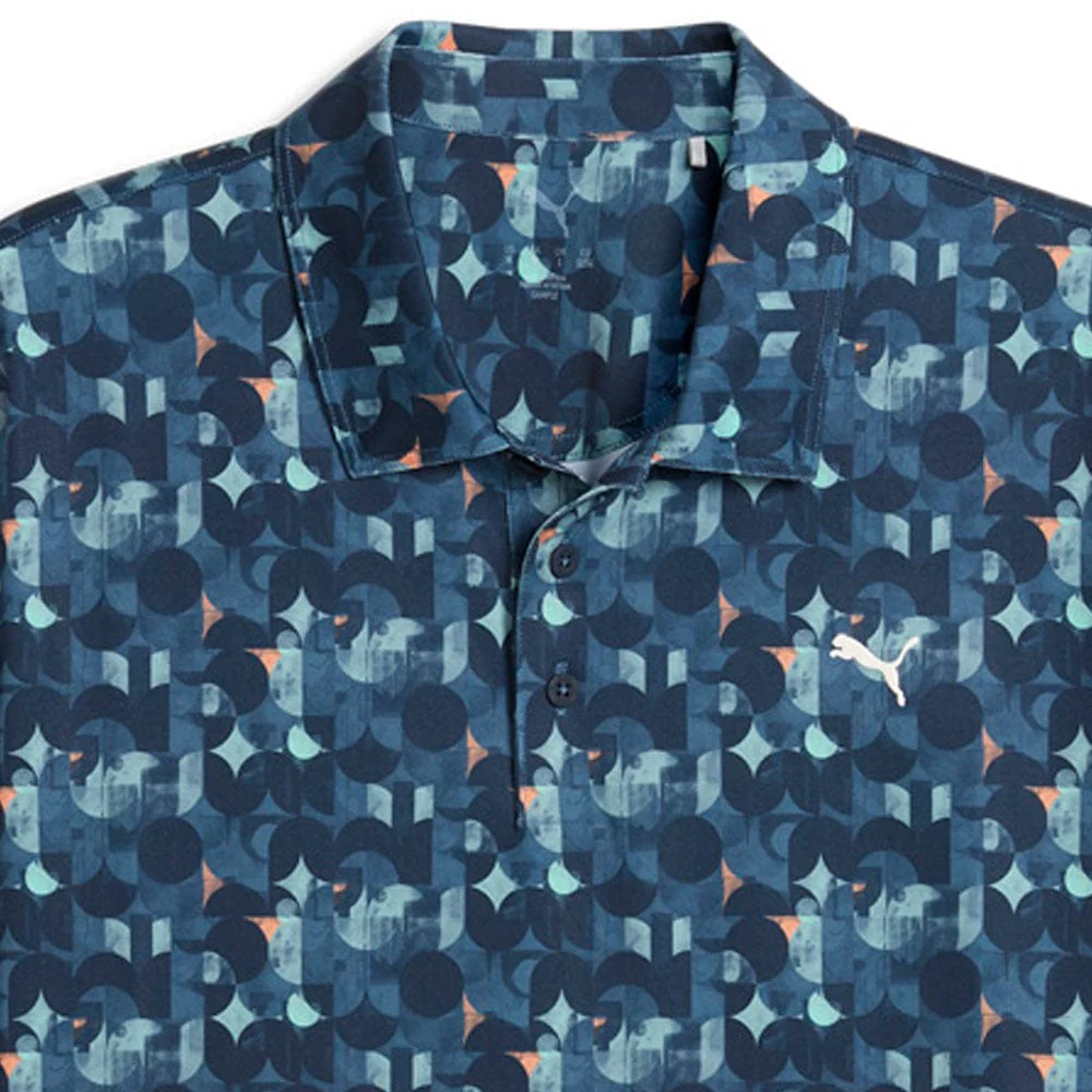 Puma MATTR Deco Polo Shirt  - Deep Navy/Mint Jelly - Image 3