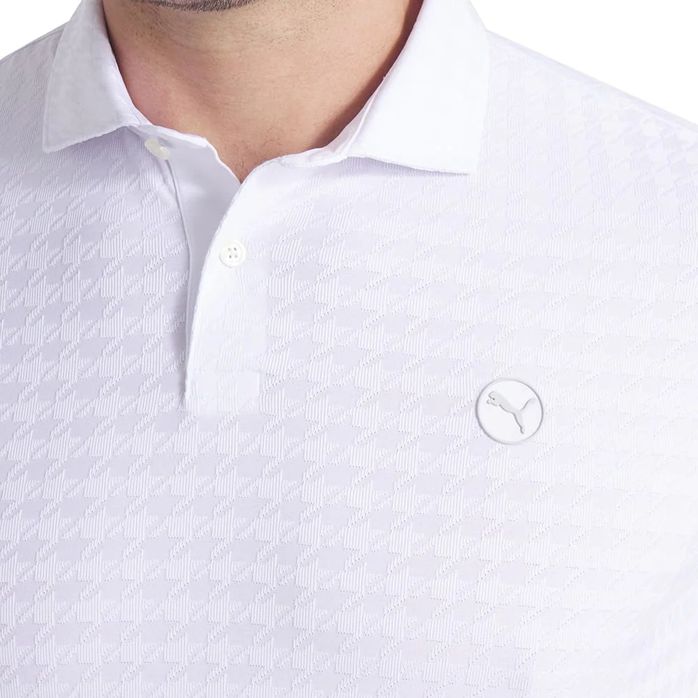 Puma MATTR Houndstooth Polo Shirt - White Glow - Image 5