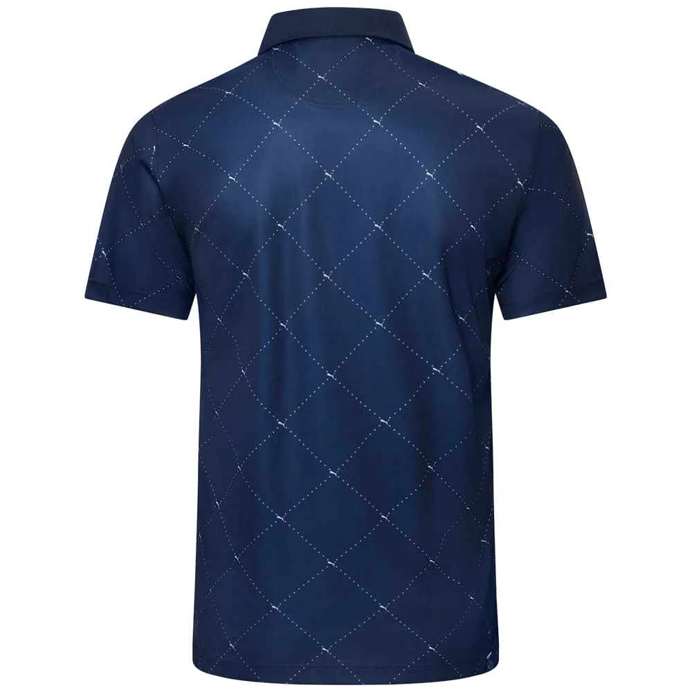 Puma Pure 2.0 Argyle Polo Shirt - Deep Navy/White Glow - Image 2