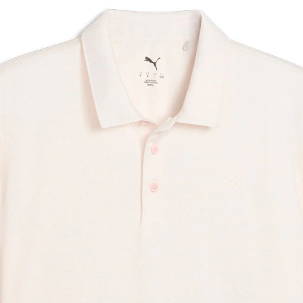 Puma Pure 2.0 Geo Diamond Polo Shirt - Warm White/Rose Blossom - Image 3