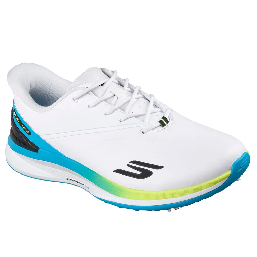 Skechers Blade Tour Slip Ins Waterproof Spiked Shoes - White/Black/Multi - Image 3
