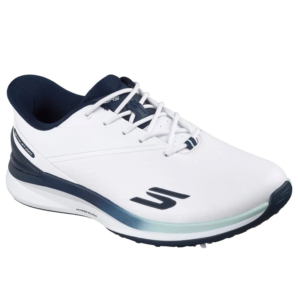 Skechers Blade Tour Slip Ins Waterproof Spiked Shoes - White/Navy - Image 2