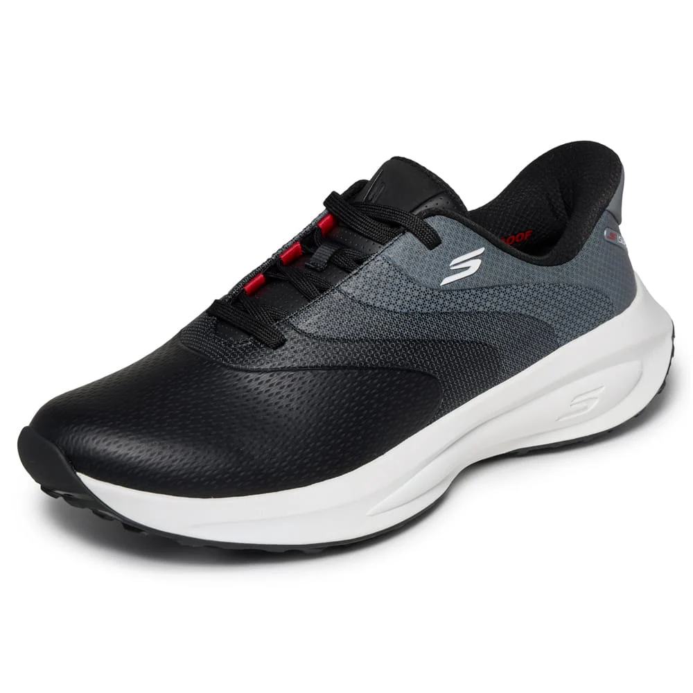 Skechers Flow Slip Ins Spikeless Waterproof Shoes - Black/White - Image 5