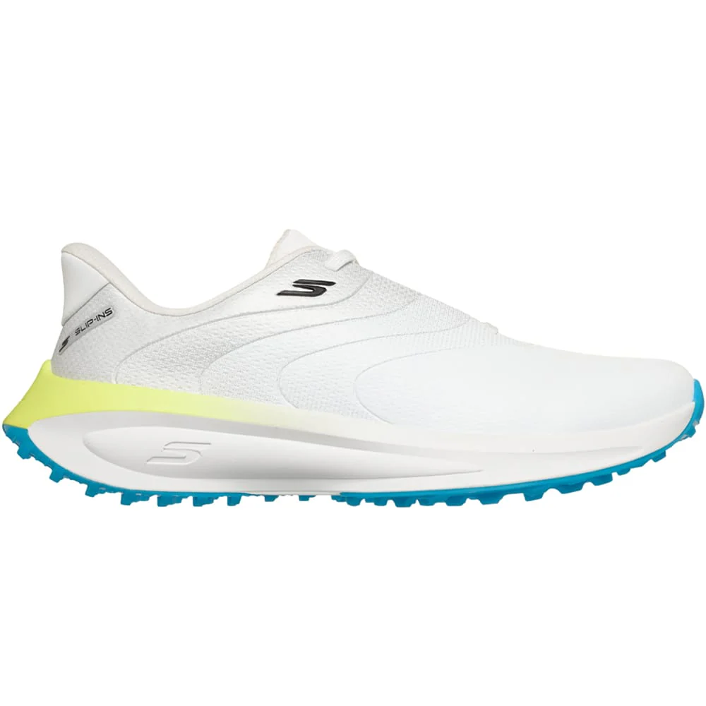 Skechers Flow Slip Ins Spikeless Waterproof Shoes - White/Blue/Lime