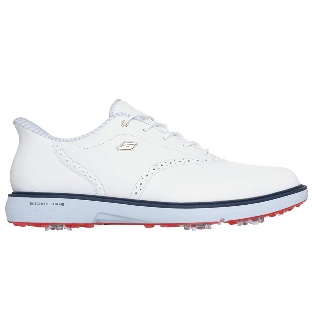Skechers Slip Ins Go Golf Prestige Spiked Waterproof Shoes - White/Navy/Red