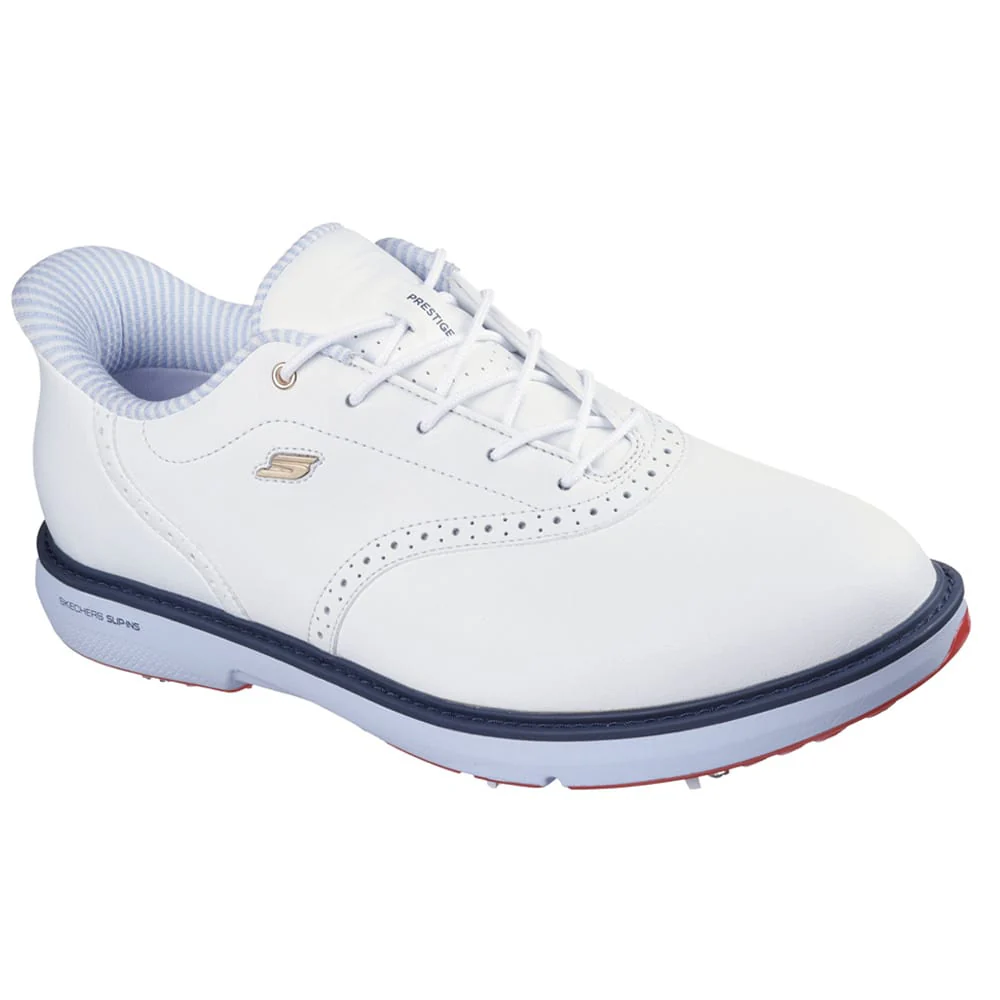 Skechers Slip Ins Go Golf Prestige Spiked Waterproof Shoes - White/Navy/Red - Image 3