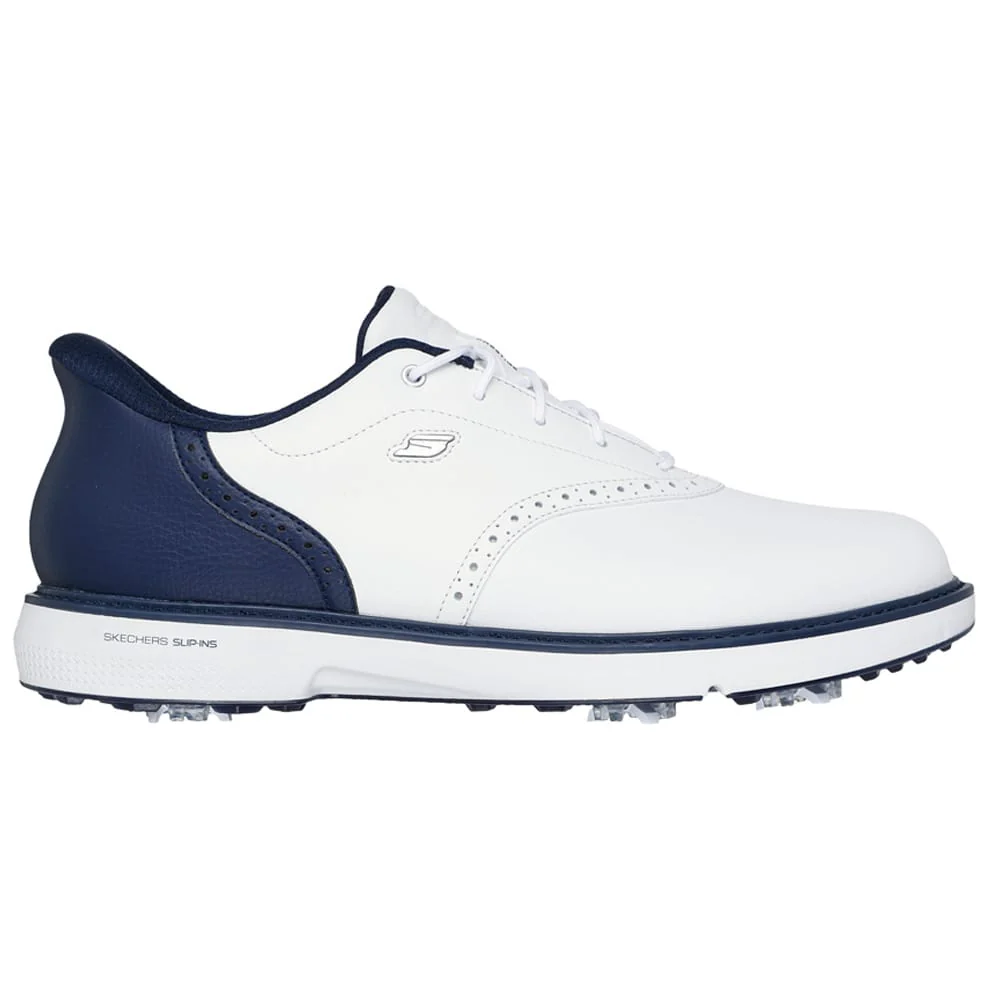 Skechers Slip Ins Go Golf Prestige Spiked Waterproof Shoes - White/Navy