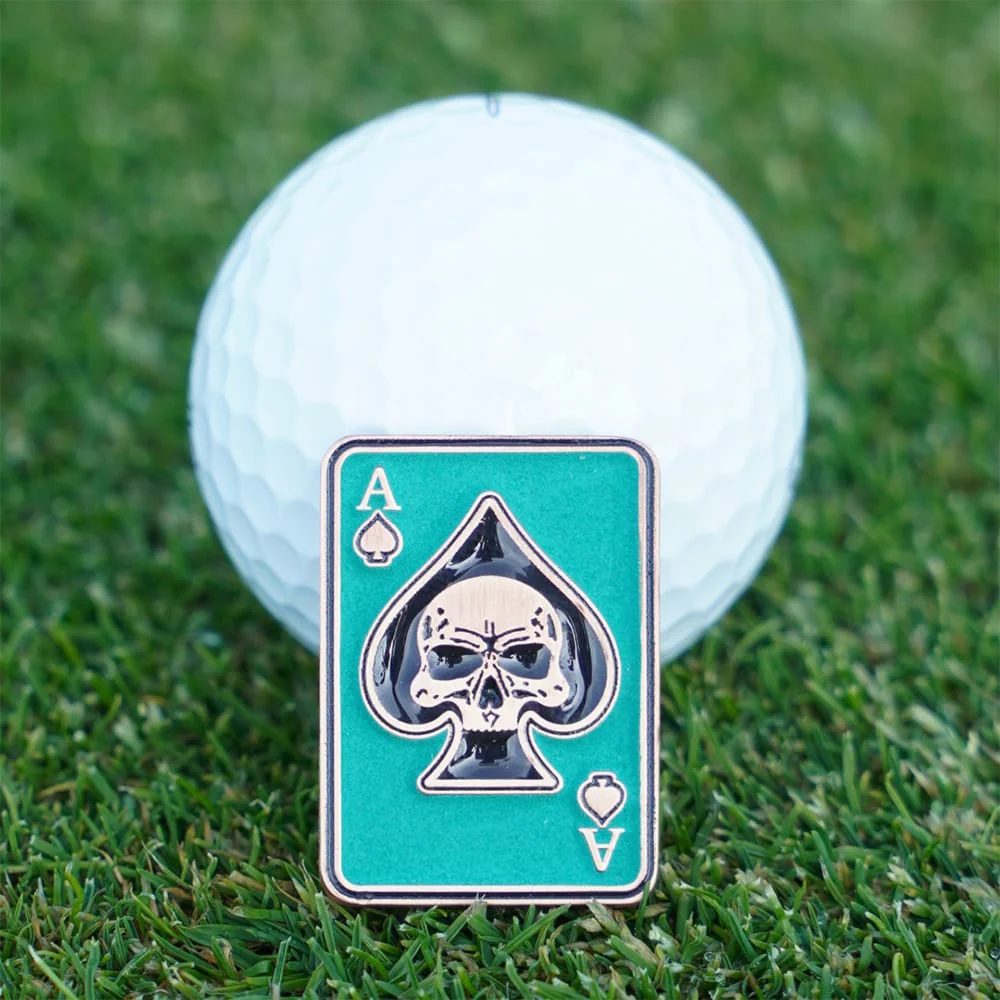 Skins Golf Ace of Skulls 2 Ball Marker