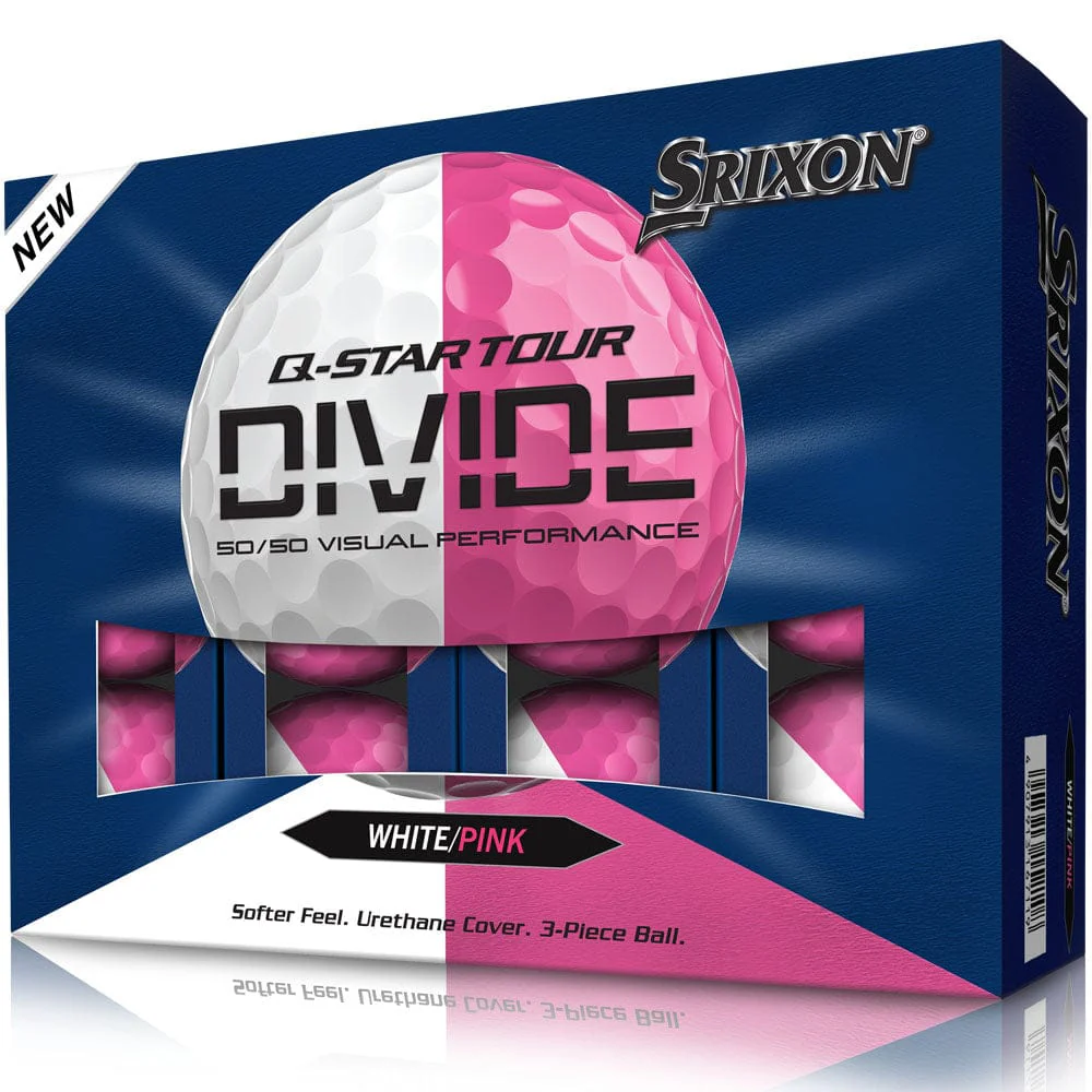 Srixon Q-Star Tour 6 Divide Golf Balls - White/Pink - 12 Pack - Image 7