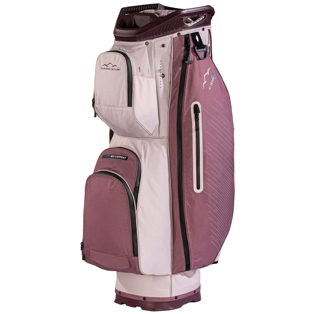 Sun Mountain C100 H2NO Waterproof Cart Bag - Mauve/Powder/Wine