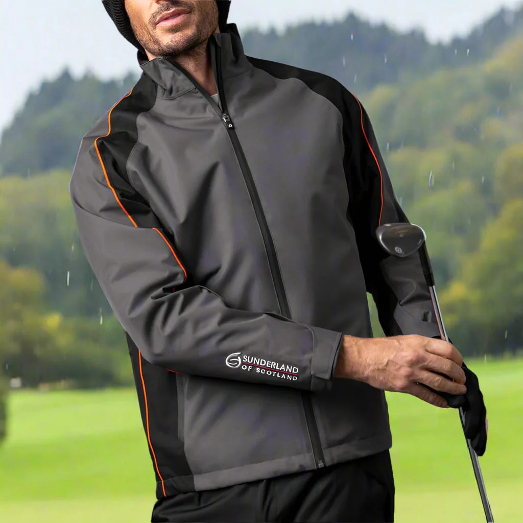 Sunderland Typhoon Waterproof Golf Jacket - Black - Image 6