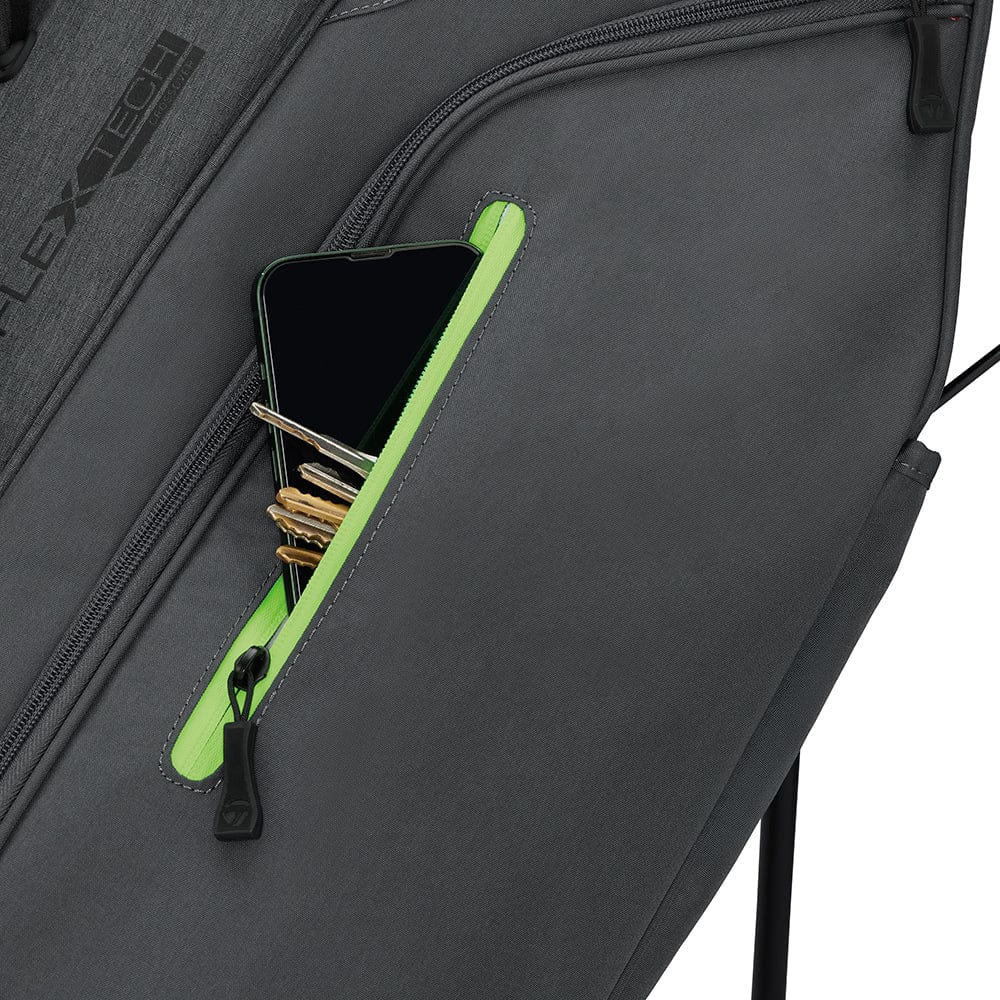 TaylorMade Flextech Crossover Stand Bag - Grey/Neon Green - Image 3