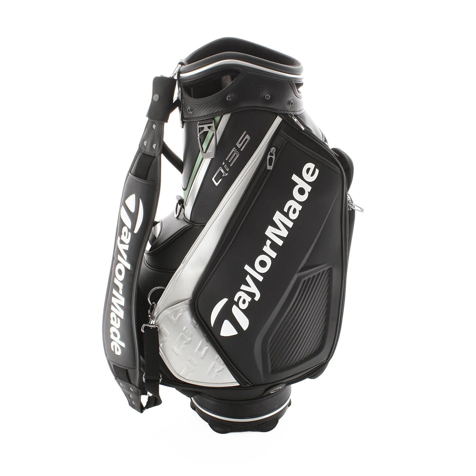 TaylorMade Qi35 Tour Bag - Black/White/Silver/Green - Image 3