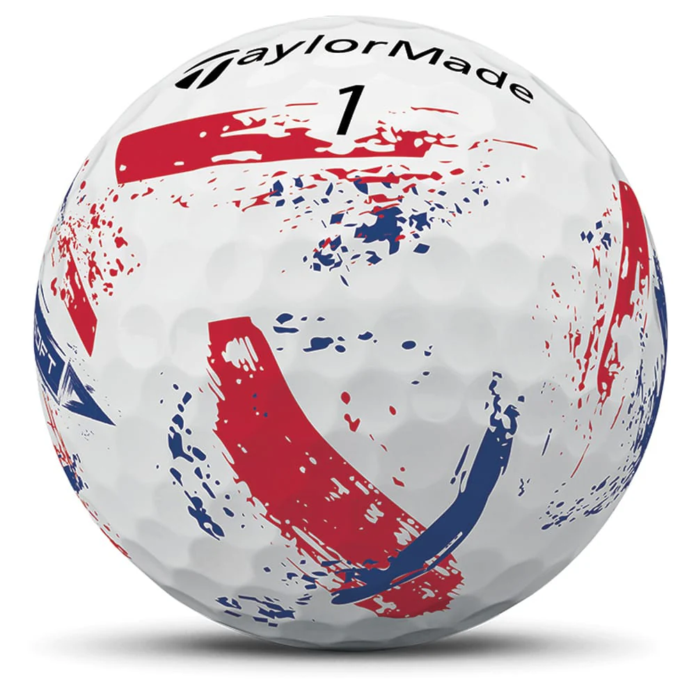 TaylorMade SpeedSoft Ink Golf Balls - White/Blue/Red - 12 Pack - Image 8