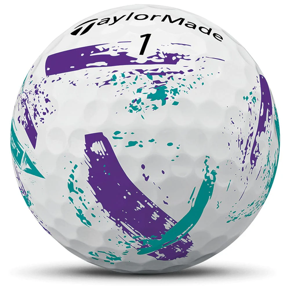 TaylorMade SpeedSoft Ink Golf Balls - Purple/Teal - 12 Pack - Image 4
