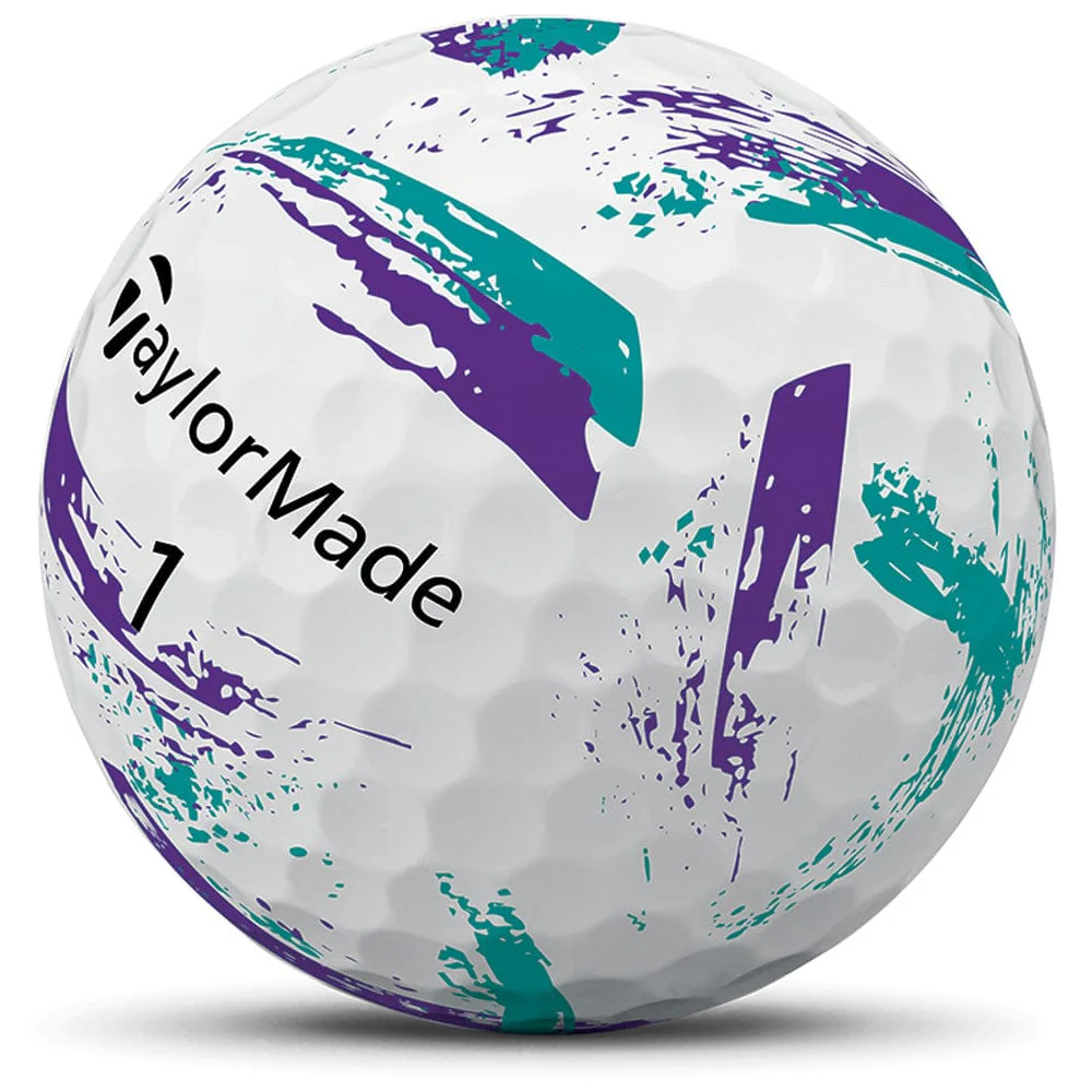 TaylorMade SpeedSoft Ink Golf Balls - Purple/Teal - 12 Pack - Image 6