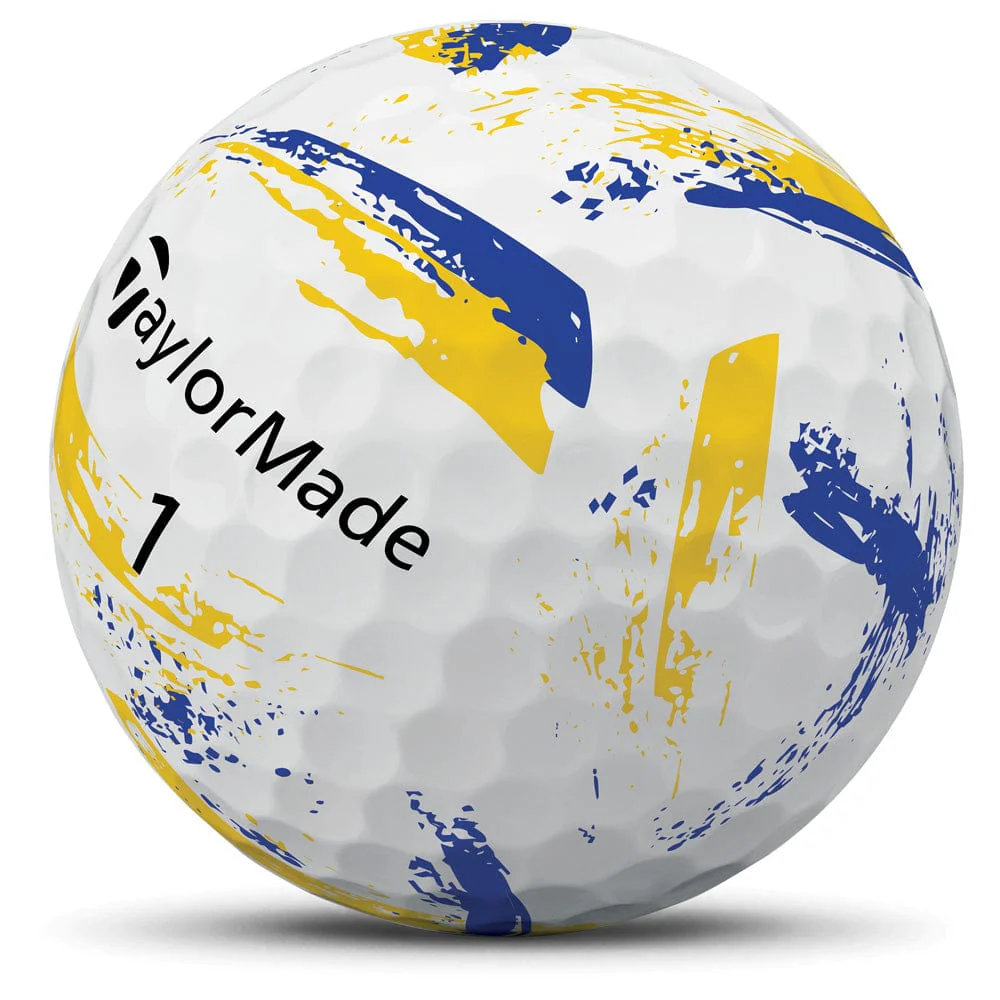 TaylorMade SpeedSoft Ink Golf Balls - Yellow/Blue - 12 Pack - Image 8