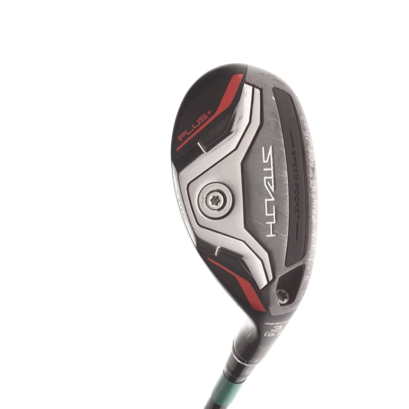 TaylorMade Stealth Plus Graphite Mens Right Hand 3 Hybrid 19.5* Regular - HZRDUS RDX Smoke Red 5.5 70g