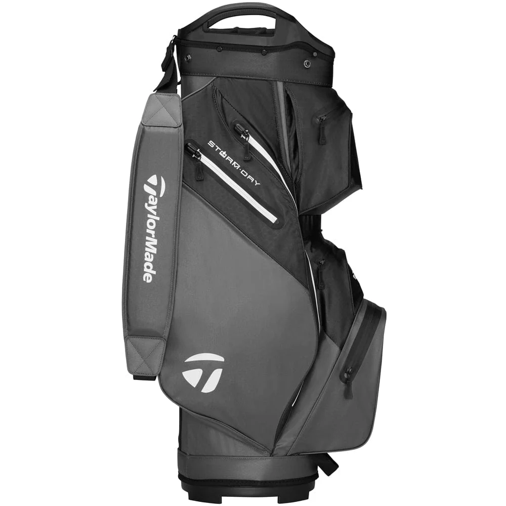 TaylorMade Storm Dry Waterproof Cart Bag - Grey/Black - Image 5