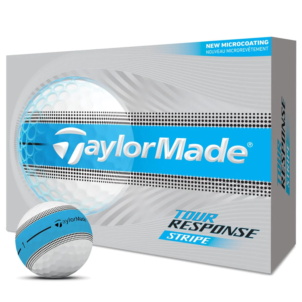 TaylorMade Tour Response Stripe Golf Balls - Neon Blue - 12 Pack