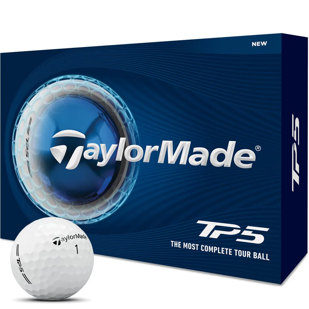 TaylorMade TP5 Golf Balls - White - 12 Pack