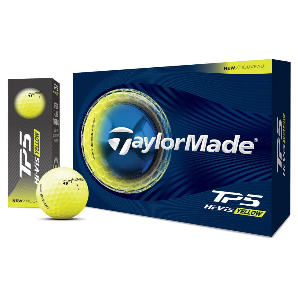 TaylorMade TP5 Golf Balls - Yellow - 12 Pack - Image 5