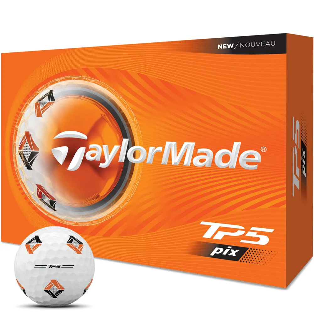TaylorMade TP5 Pix Golf Balls - White - 12 Pack