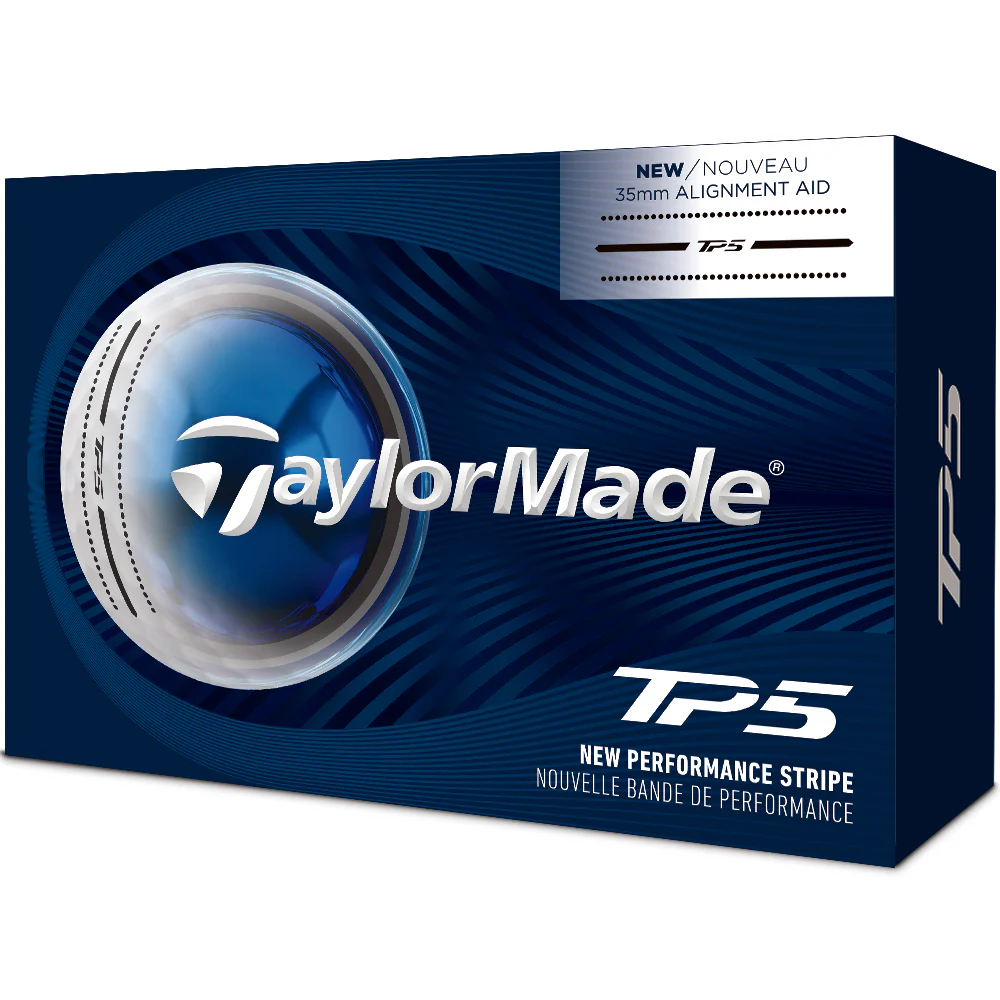 TaylorMade TP5 Tour Performance Stripe Golf Balls - White (6 Ball Pack) - Image 4