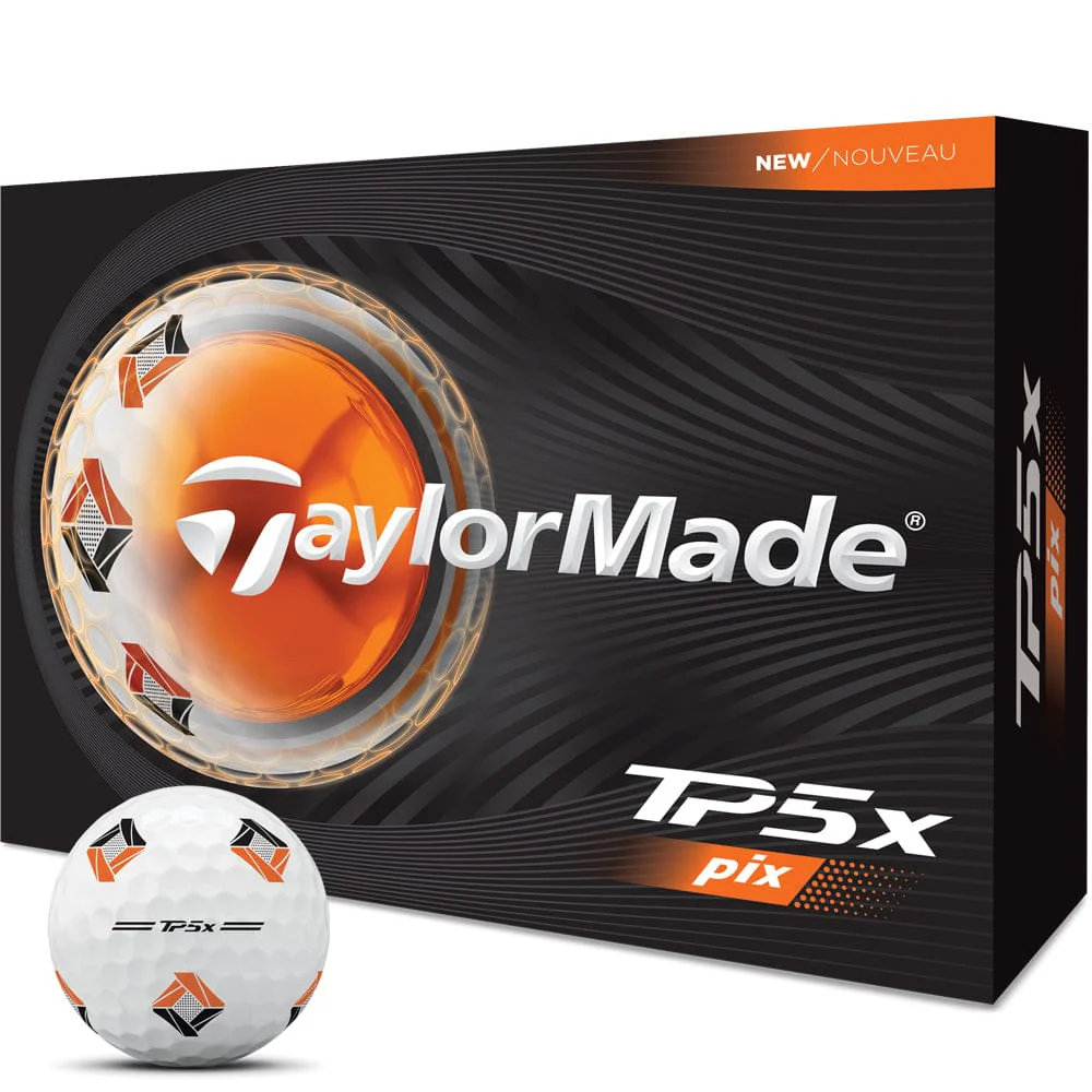 TaylorMade TP5x Pix Golf Balls - White - 12 Pack