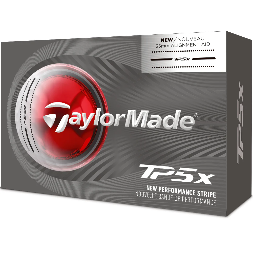 TaylorMade TP5x Tour Performance Stripe Golf Balls - White (6 Ball Pack) - Image 4