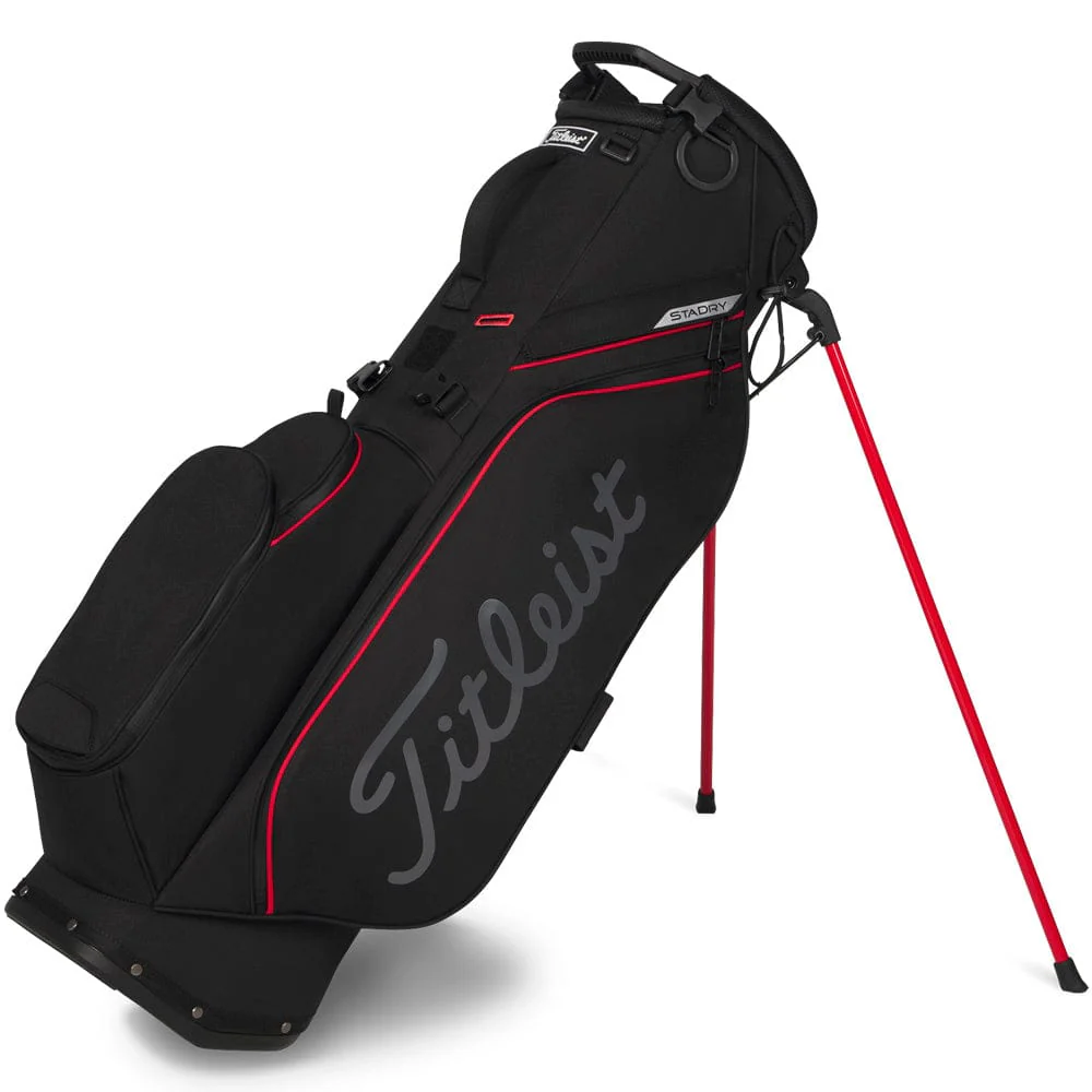 Titleist Players S4 StaDry Waterproof Stand Bag - Black/Red/Graphite