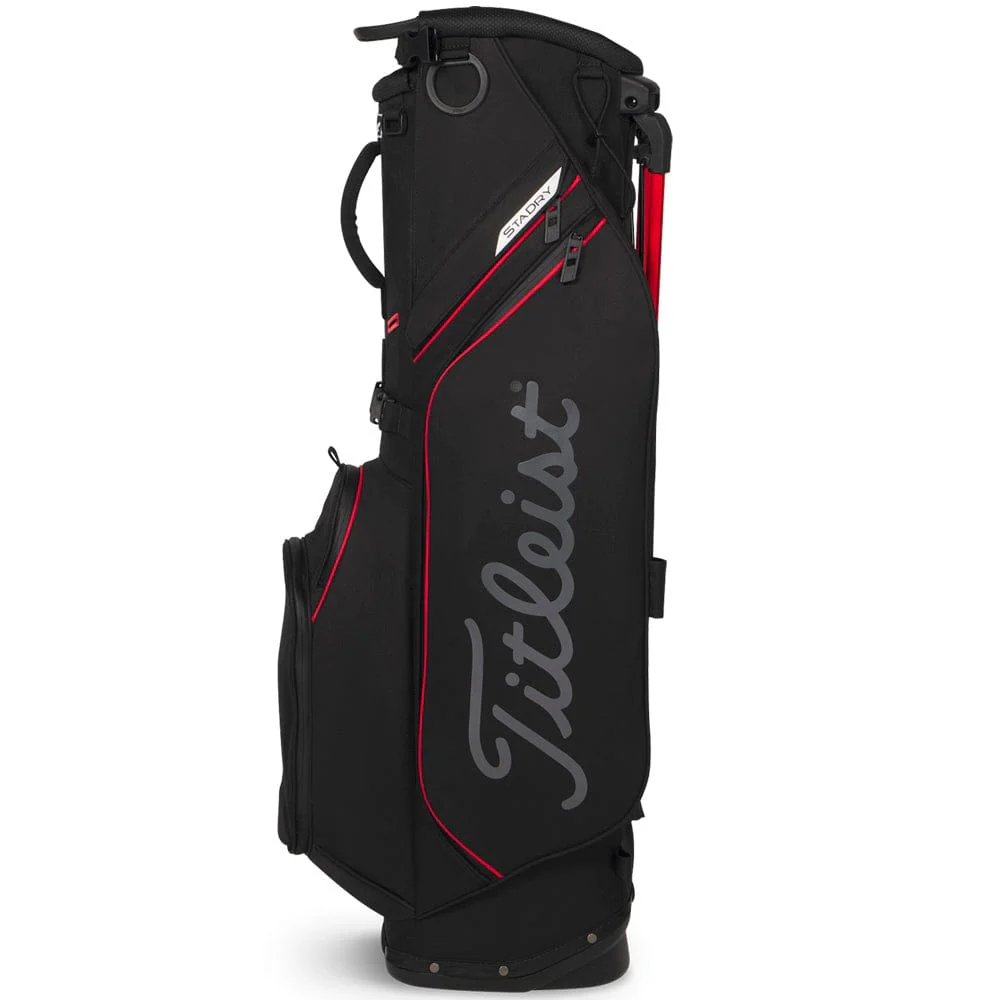 Titleist Players S4 StaDry Waterproof Stand Bag - Black/Red/Graphite - Image 3